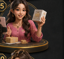 ตัวละครพนักงานไลฟ์ขายของออนไลน์ในเกม Freedom Life Board Game