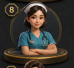 ตัวละครพยาบาลโรงพยาบาลเอกชนในเกม Freedom Life Board Game